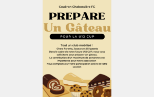 U12 CUP...&quot; je fais un gâteau et/ou je donne un coup de main&quot; 