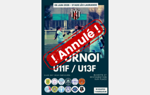 ! Annulé ! Tournoi féminin U11/U13F